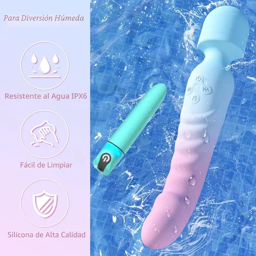 Vista 4 de Juego de vibrador de punto G y bala - Vibradores sexuales para mujeres, consolador de clítoris con 7 modos de vibración, masajeador de varita