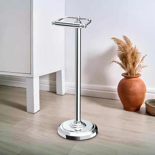 Vista 5 de Gatco 1436C Soporte de papel higiénico con pedestal, cromado grande, 22 pulgadas de alto