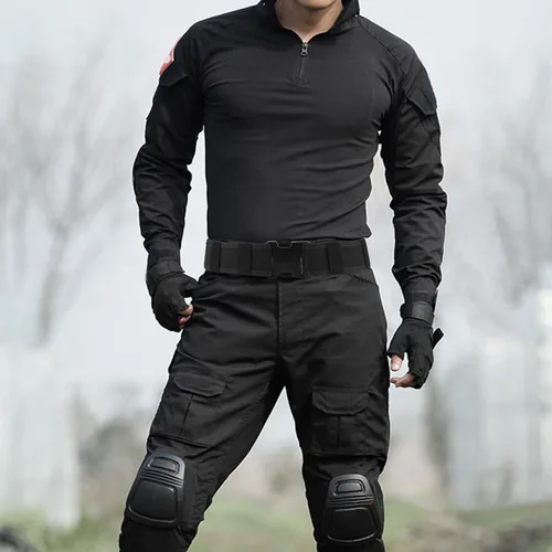 Vista 7 de AGPTEK Cinturón táctico de combate de nylon para seguridad policial (negro)