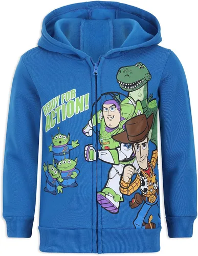 Vista 2 de Disney Toy Story - Conjunto de camiseta para niños, sudadera con cremallera y pantalones deportivos para niños pequeños - VerdeAzul