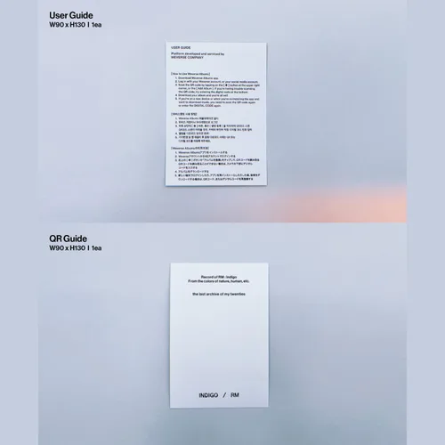 Vista 7 de RM de BTS Indigo Weverse Álbumes Ver. Caja exterior + libro de letras + tarjeta postal + tarjeta de fotos + tarjeta de fotos + foto instantánea +
