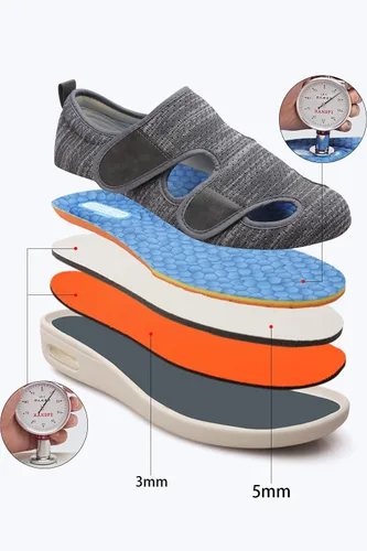 Vista 2 de ZUMEIJIA Zapatos para diabéticos para mujer, zapatos casuales ajustables para caminar, zapatos anchos para ancianos, pies hinchados