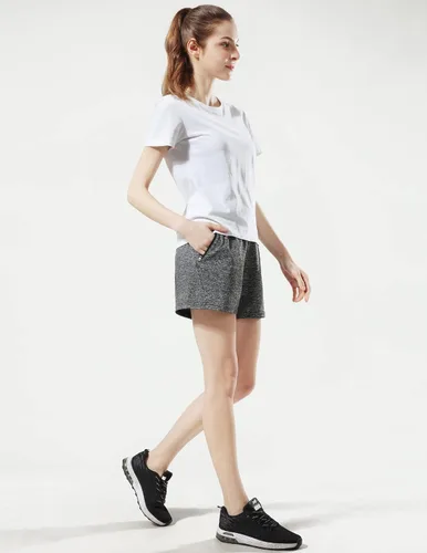 Vista 4 de Liberty Imports 1 o 5 paquetes de pantalones cortos de gimnasio para mujer con bolsillos con cremallera, ropa casual de salón para mujer activa