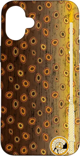 Vista 22 de Funda de pescador con estampado de trucha marrón para iPhone 16