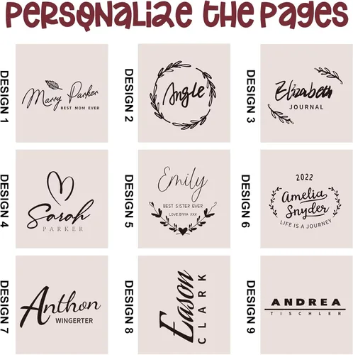 Vista 2 de Cuaderno personalizado, diario de cuero personalizado con bolígrafo, cuaderno personalizado para mujeres y hombres, diarios personalizados