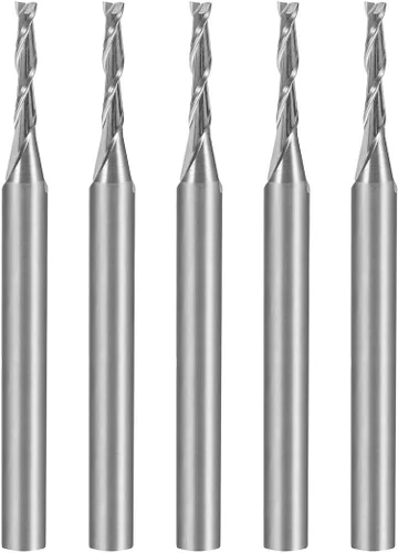 Vista 8 de uxcell 5 unids 1/8 "vástago 0.059 in x 0.236 in carburo End Mill CNC Router Bits 2 Flauta Fresa Bit para acrílico PVC MDF Madera