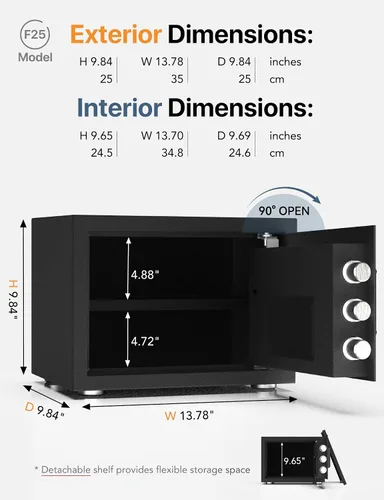 Vista 9 de FORFEND Smart Home Safe Caja de seguridad WiFi con aplicación de bloqueo/alarma Comando de voz, alarma de secuestro, detección de manipulación