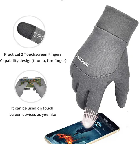 Vista 5 de Guantes de invierno para hombres y mujeres, guantes de pantalla táctil, guantes cálidos para clima frío, guantes de entrenamiento, correr, ciclismo