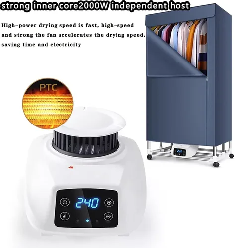 Vista 3 de Secadora de ropa eléctrica de 2000 W, Secadora de ropa portátil, Secadora de ropa eléctrica, 560L Secadora de ropa impermeable de gran capacidad