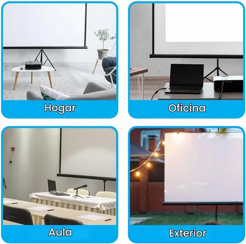 Vista 7 de Pyle Pantalla de proyector de 100 pulgadas 16:9 para interiores y exteriores, pantalla de proyección HD transparente de 1.5 para presentaciones