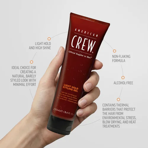 Vista 3 de American Crew Gel para el cabello para hombre, fijación ligera con bajo brillo, producto de peinado regalo para él, 8.4 onzas líquidas