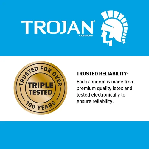 Vista 6 de Trojan Preservativos ultra acanalados para ultra estimulación, 36 unidades, 1 paquete y condones de placer extendido con control de clímax
