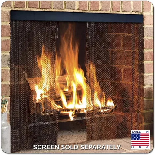 Vista 3 de Midwest Hearth Kit de barra y cenefa ajustable para pantallas de chispas de chimenea (bronce antiguo) fabricado en Estados Unidos