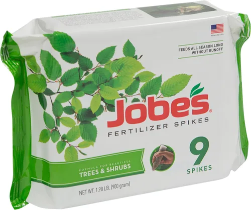 Vista 18 de Espinas fertilizadoras para hoja perenne de Jobe’s 13-3-4 fertilizante con tiempo de liberación para junípero, ciprés y todos los otros árboles