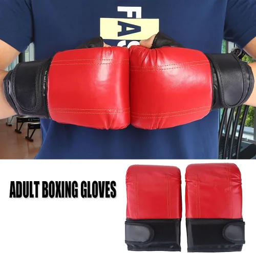 Vista 8 de Guantes de boxeo, 1 par/set de guantes de boxeo de pulgar abierto para adultos, guantes de piel sintética, guantes de ejercicio para kickboxing