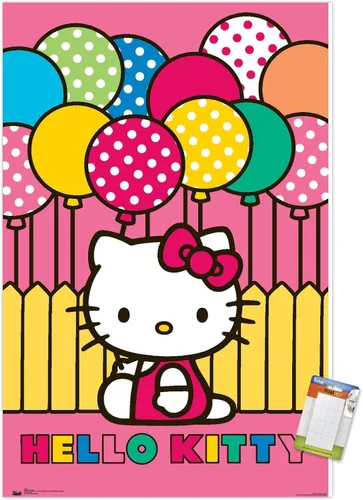 Vista 10 de Trends International Hello Kitty - Póster de pared de Mimmy, 14.725 x 22.375 pulgadas, versión enmarcada de madera de granero