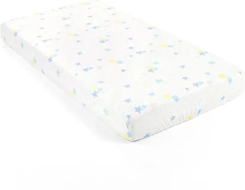 Vista 4 de Lush Decor Sábana bajera ajustable para cuna suave y afelpada, 52 x 28 pulgadas, color gris y azul