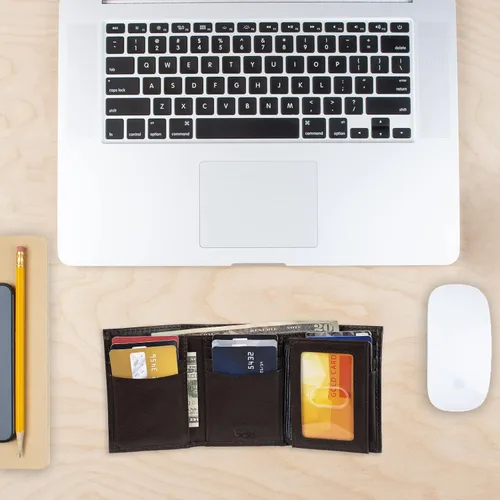 Vista 6 de Levis Mens Trifold Wallet-Sleek and Slim Includes Id Window and Credit Card Holder