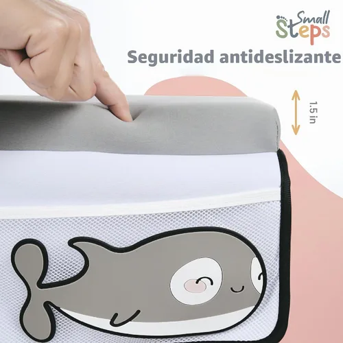Vista 4 de Small Steps Juego de rodilleras y coderas de baño, almohadilla ergonómica para el baño del bebé con espuma viscoelástica y diseño antideslizante