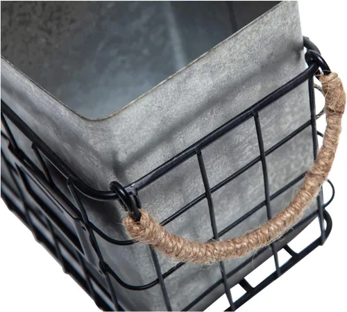 Vista 6 de NIKKY HOME Farmhouse Organizador de Cubiertos Galvanizado de 3 Compartimentos para Encimera, Soporte de Cubiertos de Mesa para Cucharas, Cuchillos