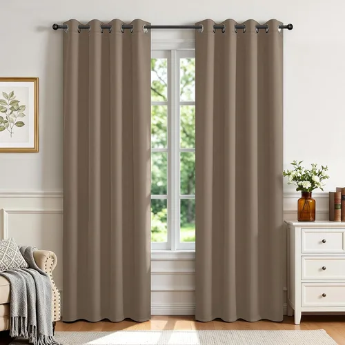 Vista 12 de Joydeco Cortinas opacas para dormitorio de 72 pulgadas de largo, 2 paneles de cortinas con aislamiento térmico para oscurecer la habitación