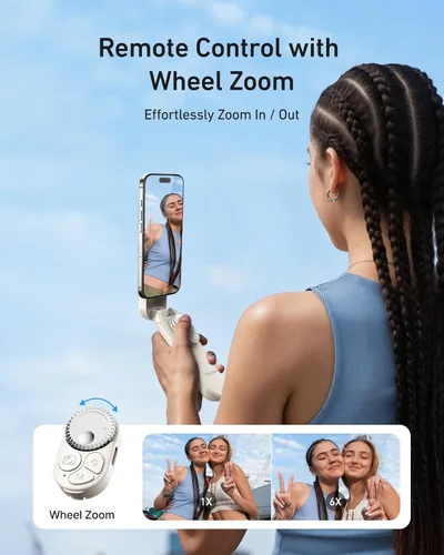 Vista 2 de TELESIN - Mini palo magnético para selfie, trípode para teléfono para iPhone 17 16 y Android Portable Pocket-Size Phone Stand with Zoom Remote