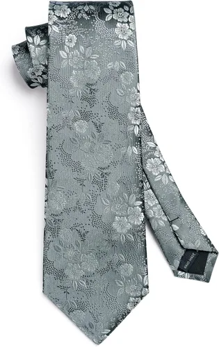 Vista 234 de Corbatas florales tejidas clásicas para hombre, corbata cuadrada de bolsillo, corbatas formales para hombres, boda con pañuelo