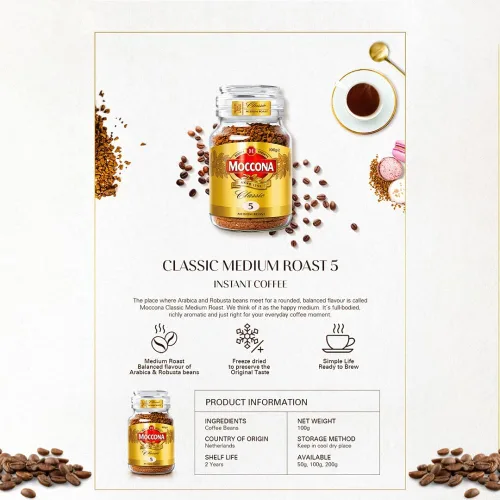 Vista 7 de Moccona Café 3.53 oz Café liofilizado tostado medio
