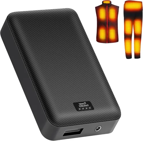 Vista 12 de CYCYHEAT Paquete de 2 baterías de 10000 mAh para chaleco calefactado, chaqueta, abrigo, pantalones y ropa interior de calefacción, paquete