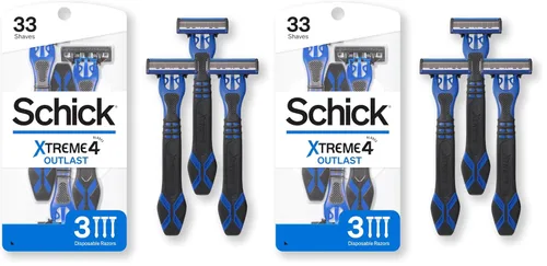 Vista 7 de Schick Xtreme 4 Outlast Razor - Maquinillas de afeitar desechables para hombres, 3