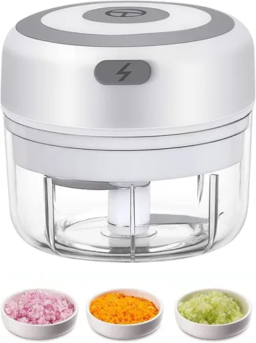 Vista 7 de Mini picador de ajo eléctrico, picador de cebolla USB de 100 ml, procesador de alimentos pequeño portátil para jengibre, chile, verduras