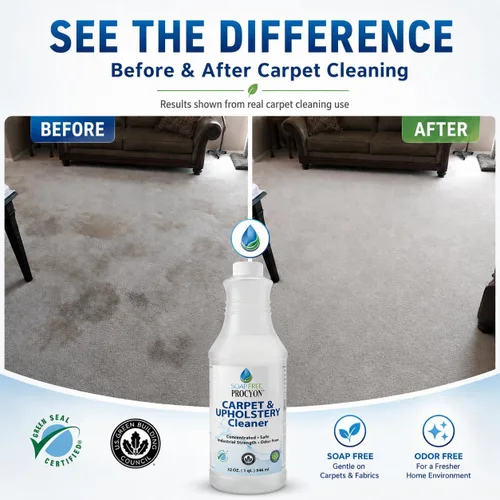 Vista 2 de Procyon - Limpiador concentrado para alfombras y tapicería, solución de limpieza profesional para mascotas, tierra y familia, para tela y muebles