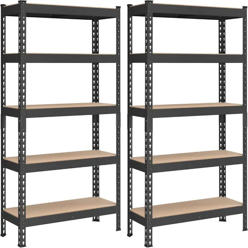 Vista 10 de SONGMICS - Estantería de almacenamiento de 5 niveles, capacidad de carga 2310 lb, juego de 2 para garaje, ensamblaje sin tornillos, estante Gris