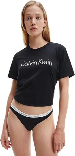 Vista 2 de Calvin Klein Tanga de algodón con logotipo para mujer, paquete múltiple, Multi
