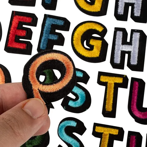 Vista 5 de Bright Creations Letras y parches para planchar – 104 piezas, 1.4 x 1 in, bordado multicolor – Parches de letras para planchar para ropa y mochilas