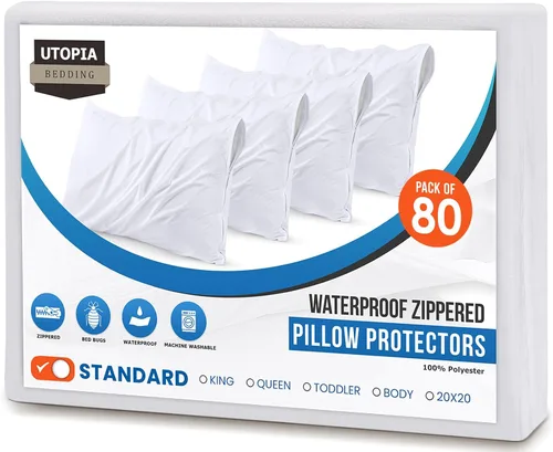 Vista 14 de Utopia Bedding - Funda de almohada impermeable con cremallera, 20 x 26 pulgadas, 2 unidades, estándar, color blanco
