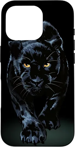 Vista 20 de iPhone 16 Black Panther Walking Toward Shadow - Estuche de regalo para amantes de los gatos salvajes