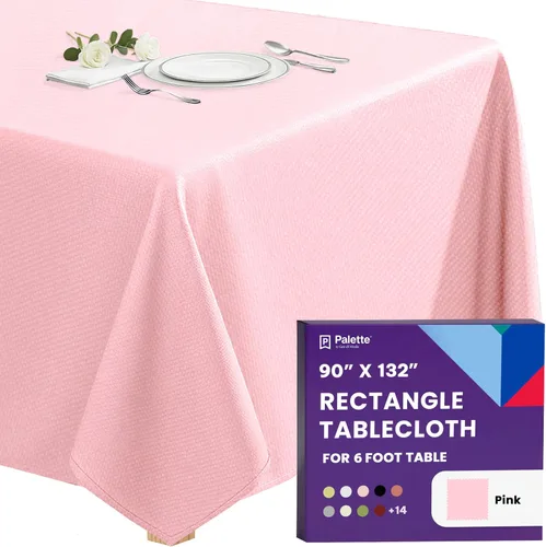 Vista 88 de Gee Di Moda - Mantel rectangular de 60 x 84 pulgadas – Mantel rectangular de poliéster lavable para mesa de 5 pies