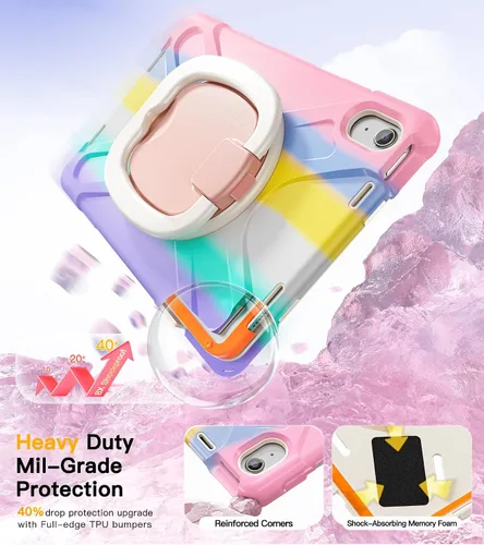 Vista 3 de BRAECN Funda para iPad (A16) de 11ª/10ª generación de 11 pulgadas/10.9 pulgadas 2025/2022, funda de silicona resistente con protector de pantalla