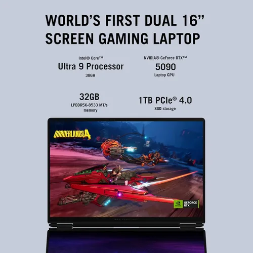 Vista 3 de ASUS ROG Zephyrus Duo Pantalla táctil dual desmontable de 16 pulgadas 3K OLED ROG Nebula HDR 120Hz Copilot+ PC Gaming Notebook Intel Core Ultra 9
