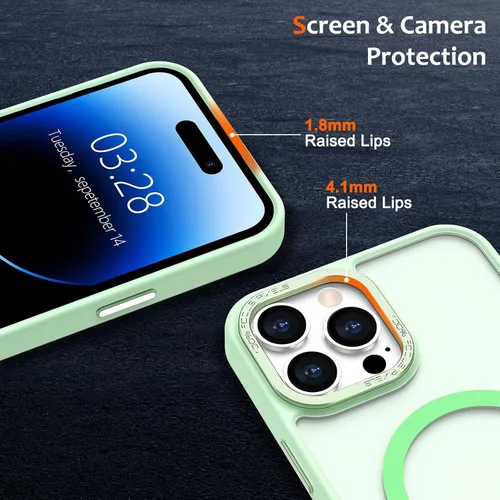 Vista 204 de Anuck - Funda magnética para iPhone 11 compatible con MagSafe, carcasa trasera mate translúcida dura, borde de TPU, delgada, resistente a impactos