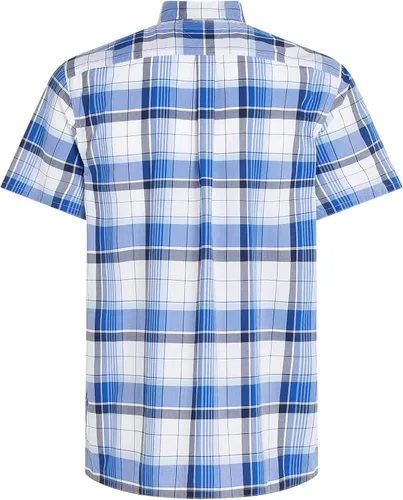 Vista 2 de Tommy Hilfiger Camisa de mezcla de lino de manga corta para hombre, ajuste regular