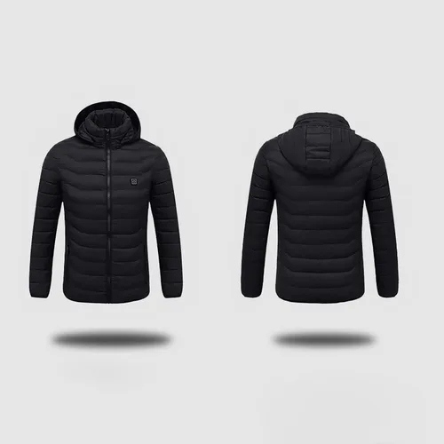 Vista 4 de Gamivast Chaquetas térmicas para hombres y mujeres, chaleco térmico con capucha USB, chaqueta de trabajo de invierno, abrigo de caza cálido y frío