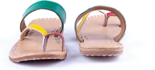 Vista 3 de Zenith_Leather Sandalias de mujer Kolhapuri Zapatillas Kolhapuri Chappal Kolhapuri Sandalias de cuero indio Chappals (Multicolor)