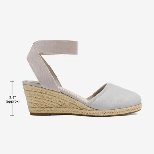 Vista 2 de DREAM PAIRS - Sandalias de cuña con correa elástica en el tobillo, para mujer
