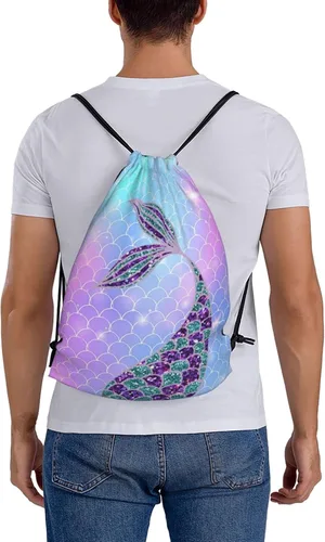 Vista 9 de BWBFVPW Mochila con cordón de dinosaurio para niños, mochila de viaje, Sirena, Classic