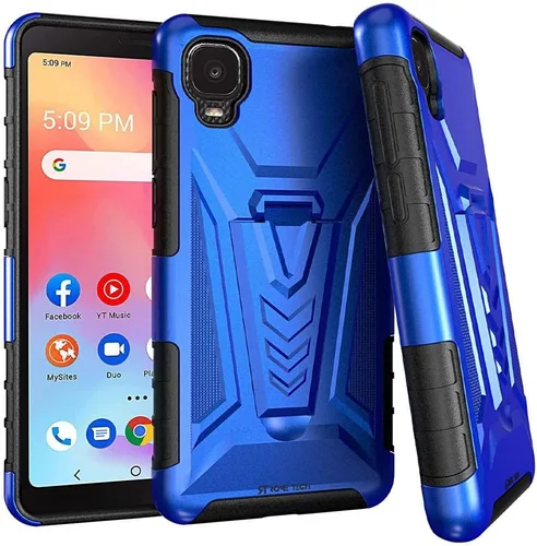 Vista 9 de Rome Tech Funda con clip para cinturón para Cricket Icon 3 de 6.5 pulgadas (2021) - Funda de teléfono celular de doble capa a prueba de golpes