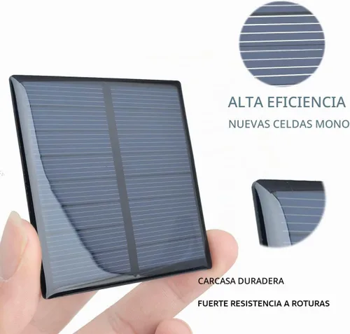 Vista 5 de 10 unids epoxi panel solar 5.5 V 190 mA mini panel de células solares policristalinas 70 mm x 70 mm/2.76 "x 2.76" para energía solar mini células