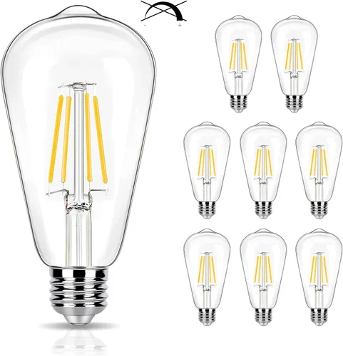 Vista 13 de [Usado] winsaLED Bombillas LED equivalentes a 25 W, 2700 K, color blanco suave, no regulables, ST19 de 2 W, bombillas Edison LED con base E26, 90