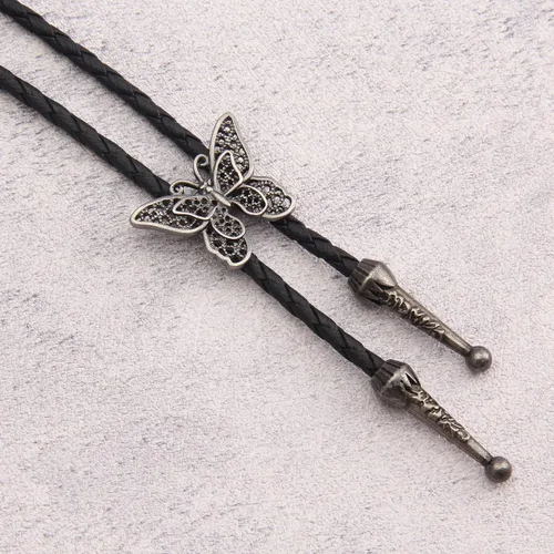 Vista 289 de Jeilwiy Corbata de bolo para hombre, corbata de vaquero occidental, collar de corbata de bolo dorado, corbata de cuero, corbata de Halloween